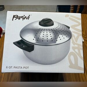 Parini Stainless Steel 6 Quart Pasta Pot with Strainer Lid